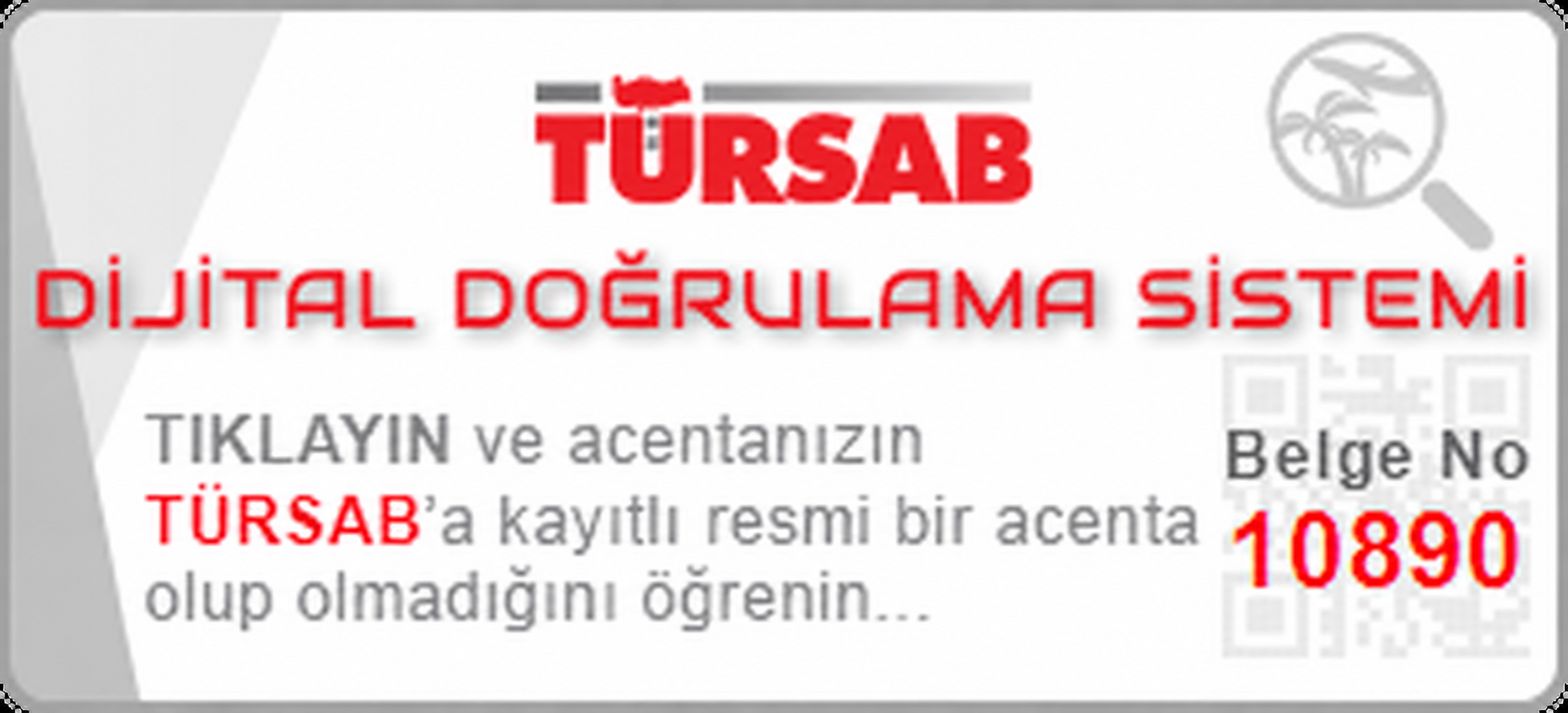 TÜRSAB Dijital Doğrulama Sistemi - Belge No 10890